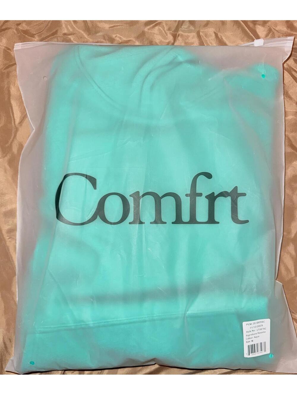 Comfrt Signature Hoodie Aqua Unisex size M New In Bag Oversized MSRP $120 - Picture 9 of 11
